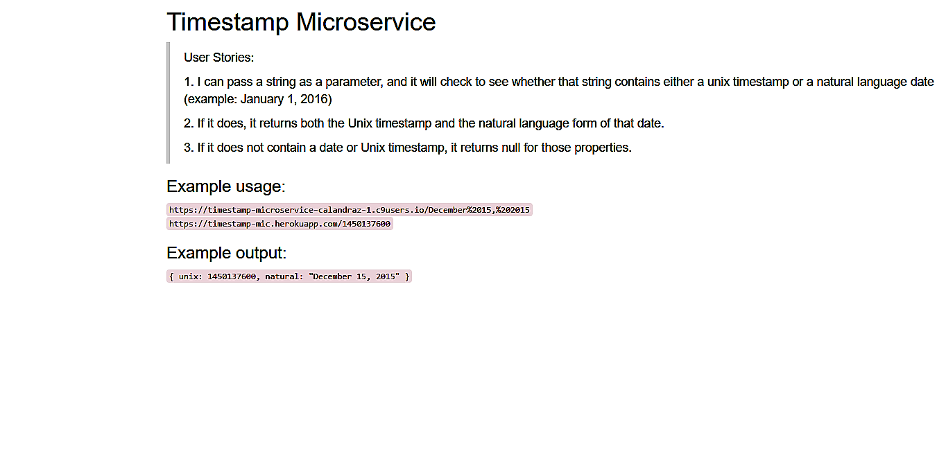 Timestamp Microservice